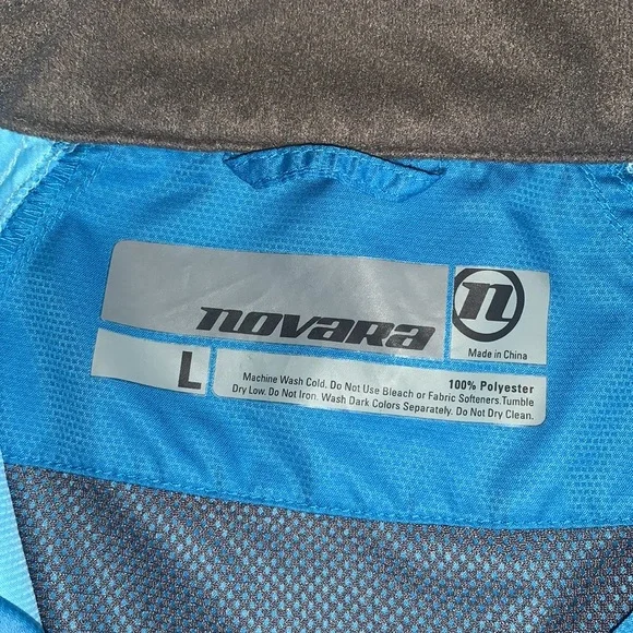 Novara Windbreaker Blue Jacket Size Large - Picture 8 of 9